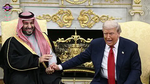 US President Donald Trump with Saudi Arabia's Crown Prince Mohammed bin Salman.