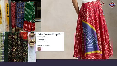 Ralph Lauren 'Bandhani' Print Cotton Wrap Skirt