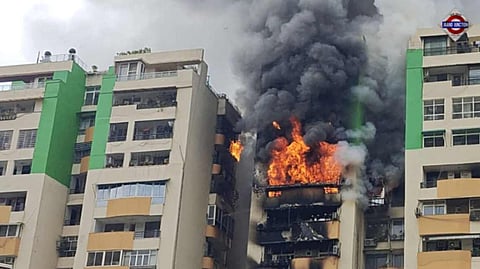 Massive Blaze Erupts At Ghaziabad's Gaur Green Avenue; Over 7 Flats Gutted