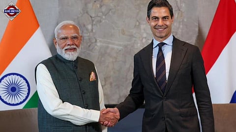 Dutch Prime Minister Rob Jetten with PM Modi.