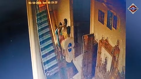 In this screengrab from a video received on May 18, 2026, a CCTV grab purportedly shows final moments of the woman
