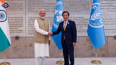 Prime Minister Narendra Modi with Dr. Qu Dongyu, Director General of FAO.