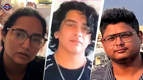 The victim Mayank Lohar (centre), his sister (left) and the accused Sachin Ramesh Suvarna (right).
