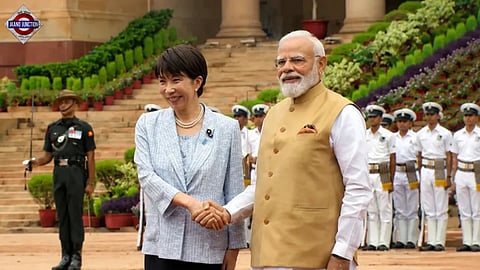 Indian Prime Minister Narendra Modi with Japanese Prime Minister Sanae Takaichi