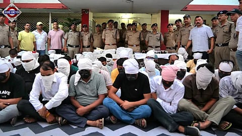 Ramnagar Police raided the resort, arresting 52 people.