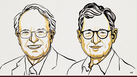 Economists Robert E. Hall and Michael Woodford, winners of the 2026 Nobel Memorial Prize in Economic Sciences