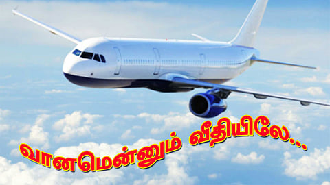 ரன்வேயிலிருந்து விலகி  சைடில் பள்ளத்தில் இறங்கி வாலைத் தூக்கிக் கொண்டு நின்றுவிட்டது