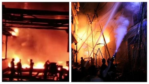 ஆந்திர மாநிலம் விசாகப்பட்டினம் துணிக்கடையில் தீ விபத்து! கோடி ரூபாய் மதிப்புள்ள துணிகள் எரிந்து நாசம்!