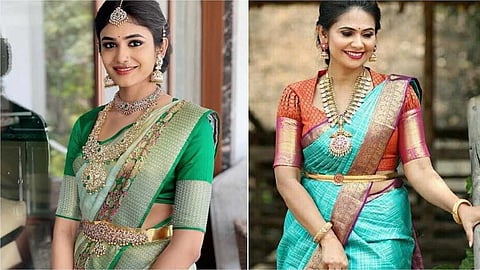 பாம்பின் தோலைப் போல புடவை!