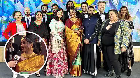 அமெரிக்காவின் கிராமி விருது மேடையில் ஜொலித்த நம் பாரம்பரிய காஞ்சிப் பட்டுப்புடவை!