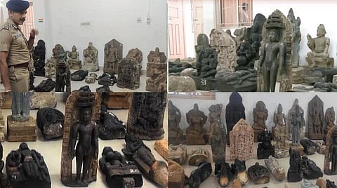 இருநூறு ஆண்டுகள் பழைமையான ஐம்பத்தைந்து சிலைகள் மீட்பு; அதிகாரிகள் அதிரடி நடவடிக்கை!