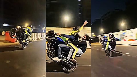 பைக் சாகஸத்தில் ஈடுபட்ட மும்பை இளைஞர் கைது!