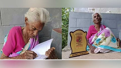 கேரளாவில் தள்ளாத வயதிலும் தேர்வு எழுதிய 108 வயது தமிழ் மூதாட்டி.