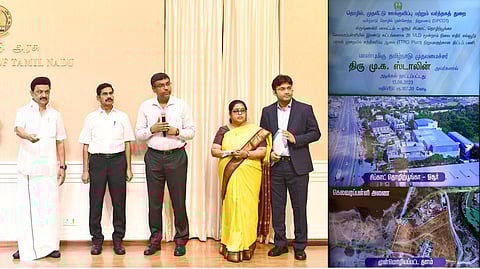 சிப்காட் தொழிற் பூங்காக்களுக்கான சுத்திகரிப்பு ஆலைக்கு  அடிக்கல் நாட்டினார் முதல்வர் ஸ்டாலின்!