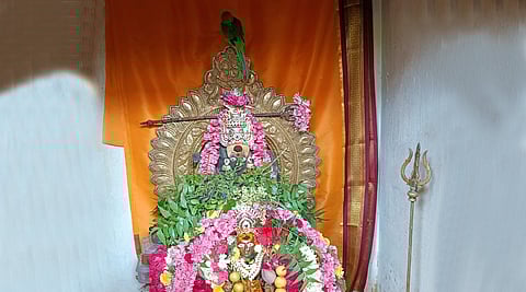 மாரியம்மனிடம் அடைக்கலம் புகுந்த பச்சைக்கிளி!