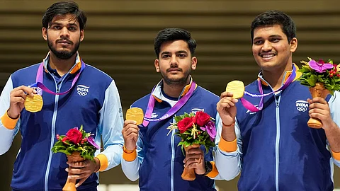 India won gold medal in shooting