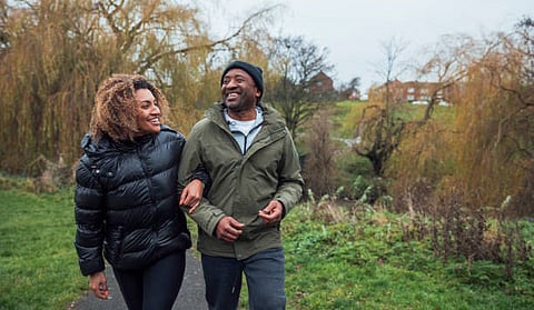 Winter morning walking