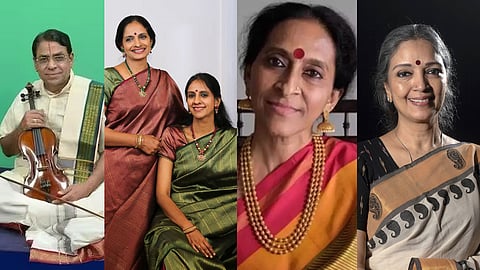 பாம்பே ஜெயஸ்ரீ,  வசந்த லட்சுமி நரசிம்மாச்சாரி,
நாகை முரளீதரன் மற்றும் ரஞ்சனி - காயத்ரி