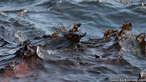 Crude oil mixed in Chennai sea.