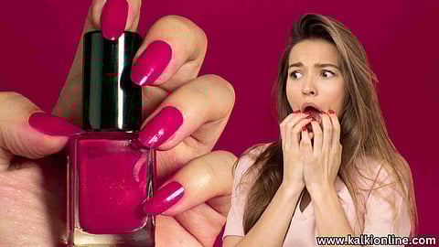 Girl Looking nail polish.