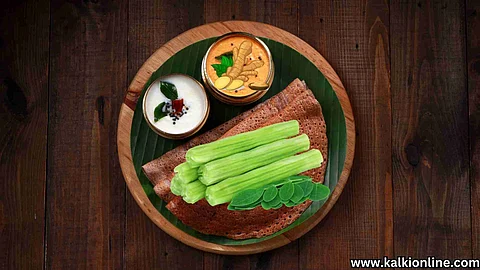 Drumstick dosa with ginger chutney