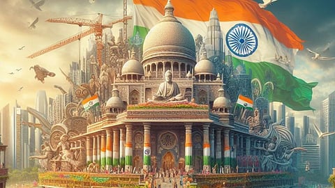 India's monuments and Flag