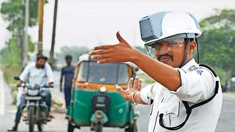 A.C.Helmet with Police