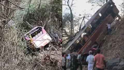 Bus accident at hill station