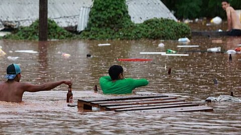 People in Brazil Heavy Rain