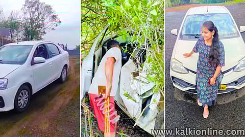 Girl death while reversing car near Maharashtra valley.