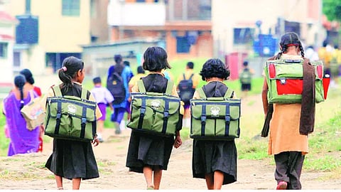 Childrens going to school