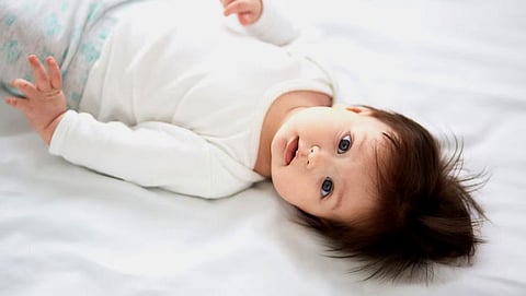 small child with thick hair