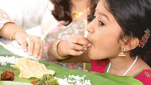 Child who tastes and eats