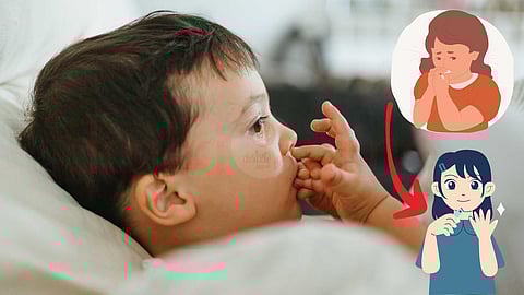 Nail biting children