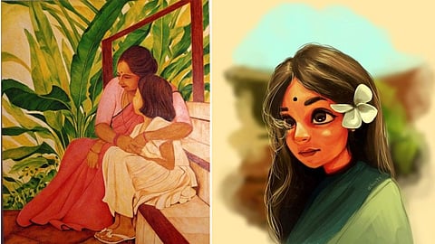 A girl think about her mother