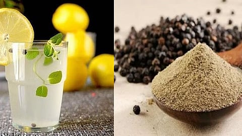 Lemon juice and pepper powder