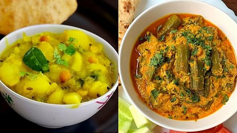 Hotel style poori masala and Dahi Bhindi!