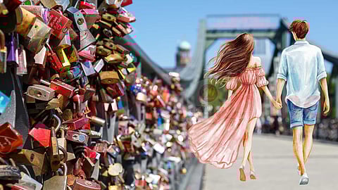 Love lock bridge