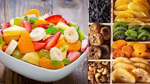 fresh fruits, dry fruits
