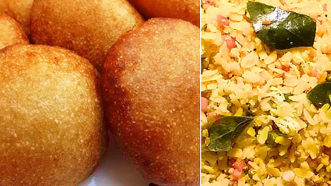 Rava appam and veg aval.