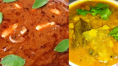 White Pusani Sambar and Fenugreek Sambar!