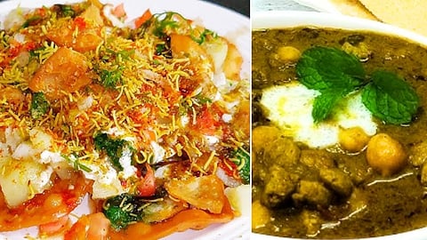 Variety chaat items with soup...