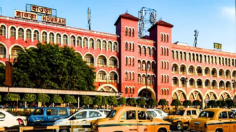 Busy railway station