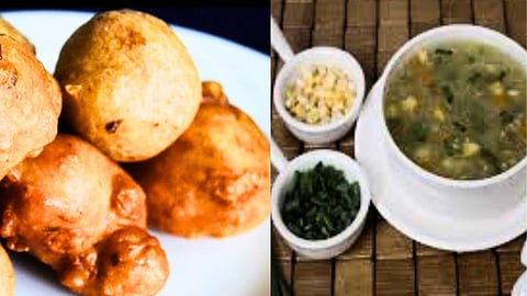 Healthy bread corn bonda and healthy corn soup!