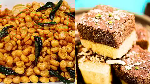 Ghee Peanut and Chocolate Samiya Parfi!