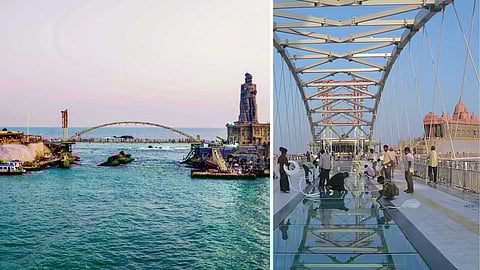 Glass bridge between Vivekananda Memorial & Thiruvalluvar statue
