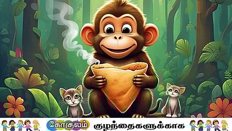 Ghee appam shared by monkey!