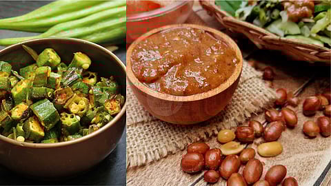 A mouth-watering Peanut gravy-ladies finger Dip!