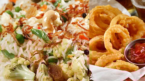 Cauliflower Biryani and Pudalangai Rings!