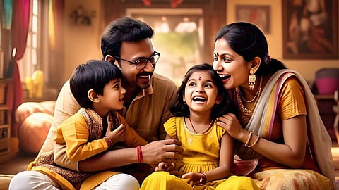family having fun together